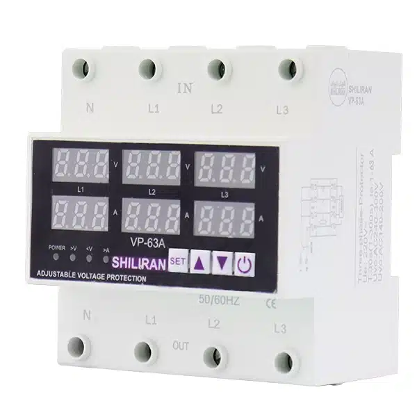 Shiliran-mohafez-3faz-5 محافظ ولتاژ جریان 63 آمپر شیل ایران سه فاز - Image 1